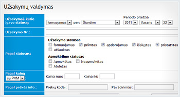 Užsakymų ir apyvartos valdymas